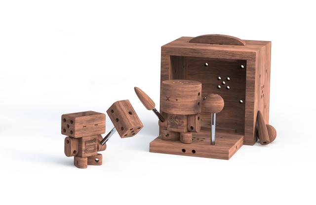 Træfigur skabt ud fra WoodMee® byggesæt