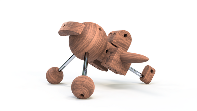 Træfigur skabt ud fra WoodMee® byggesæt