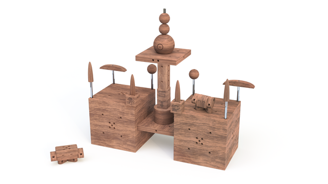 WoodMee træ borg bygget fra Guardian æskerne