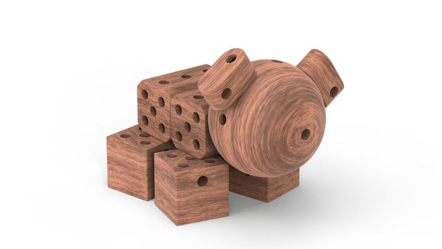 Træfigur skabt ud fra WoodMee® byggesæt